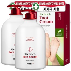 아케이 더마 리치리치 고보습 각질케어 풋크림 550ml, 2개, 1개입