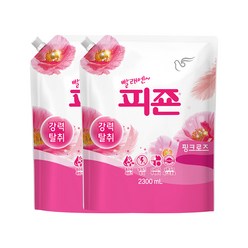피죤 레귤러 핑크로즈 섬유유연제 리필, 2.3L, 2개