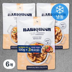 라비퀸 츄잇 매콤 까르보나라맛 떡볶이 (냉동), 500g, 6개