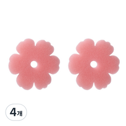 꽃송이 스펀지 수세미 핑크, 4개, 1개입