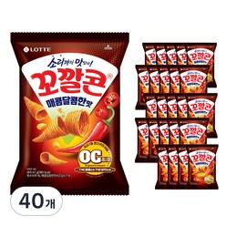 롯데제과 꼬깔콘 매콤달콤맛, 67g, 40개