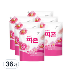 피죤 레귤러 핑크로즈 섬유유연제 리필, 2.3L, 36개