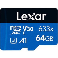 렉사 메모리 카드 SD 마이크로 고프로 블랙박스 High-Performance microSDXC UHS-I 633배속, 64GB
