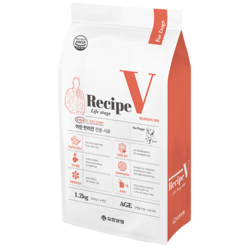 유한양행 Recipe V 강아지 연령별 맞춤식사료, 퍼피, 1.2kg, 1개