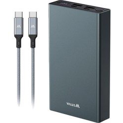 밸류엠 100W PPS 초고속 충전 PD 메탈 보조배터리 20000mAh 멀티단자 + 60W C to C 케이블 세트, VM-PM20CPQ