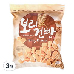 푸드스타 보리건빵 지퍼팩, 3개, 1kg
