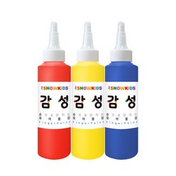 스노우키즈 감성물감 색감교육용 핑거페인트, 140ml, 3색