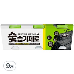 피죤 숯 습기제로 본품, 300g, 9개