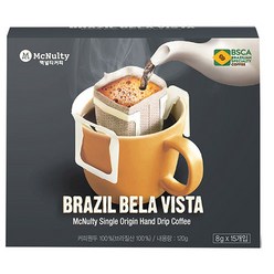 맥널티 브라질 벨라비스타 핸드드립 원두 드립백 커피, 8g, 15개입, 1개