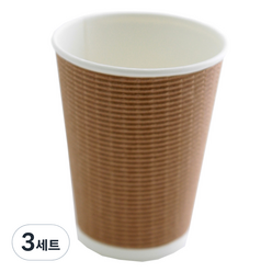 3중 단열 종이컵 엠보싱 크라프트 360ml, 25개입, 3세트