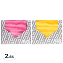 크로바몰 알뜰 뽑아쓰는 하루수세미 핑크+ 옐로우, 30매, 2세트