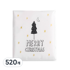 인디케이 크리스마스 OPP접착 비닐봉투 소 눈꽃 트리, 혼합색상, 520개