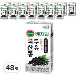 베지밀 국산콩 두유 검은콩 고칼슘, 190ml, 48개