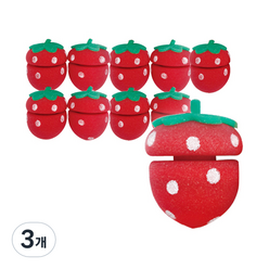 쉬즈라인 버블톡 딸기 헤어롤 10p, 혼합색상, 3개