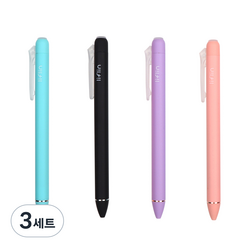 리플린 퀵드라이 단색펜 0.4mm 4종 세트, 민트, 블랙, 퍼플, 핑크, 3세트