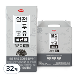 한미 완전두유 국산콩 검은콩 저당, 190ml, 32개