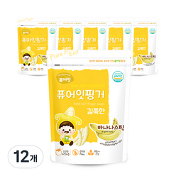 퓨어잇 핑거 길쭉한 과일스틱, 바나나, 30g, 12개