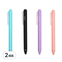 리플린 퀵드라이 단색펜 0.4mm 4종 세트, 민트, 블랙, 퍼플, 핑크, 2세트