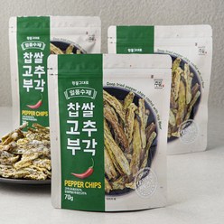 주일 일품수제 찹쌀 고추부각, 70g, 3봉