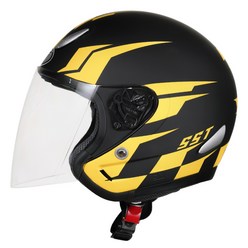 SST 체어맨 오토바이 전동 스쿠터 킥보드 헬멧, 체어맨 무광블랙 옐로우