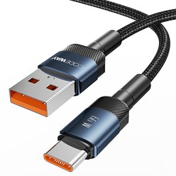 코드웨이 USB A타입-C타입 고속 충전 케이블, 3m, 블루, 1개