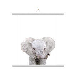 인테리어 코끼리F 포스터 + 족자 + 끈 랜덤발송, 화이트우드