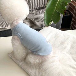 매그독 강아지 투데이 민소매 티셔츠, 블루