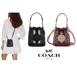 COACH 코치 미니 크로스백 핸드백 뎀프시 버킷백 패치