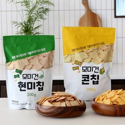 지브로와 1+1 기름제로 비건 건강 스낵 현미칩 콘칩 다이어트 건강 스넥 쌀과자 어르신 사무실 아이들 간식, 현미칩 + 콘칩