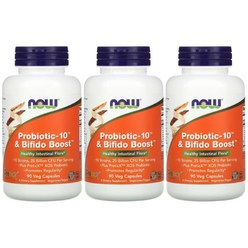 나우푸드 프로바이오틱10 유산균 250억 90캡슐 3개 Probiotic-10 & Bifido Boost, 90정