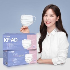 국산 다샵 클린 KF-AD 비말차단 마스크, 50매입, 1개, 화이트