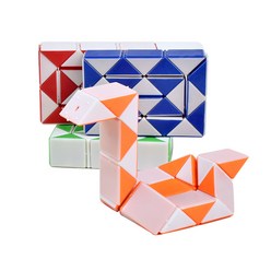 스네이크큐브 척척이 퍼즐 매직 큐브 블럭 도형돌리기 특이한 신기한 큐부 뱀 일자, 2-4. 일반형 / 오렌지