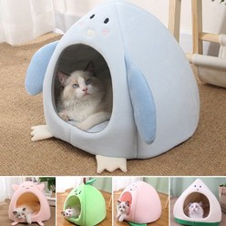 따뜻한 편안함 고양이 침대 애완 동물 바구니 안락 고양이 집 매트 작은 개 동굴 텐트 귀여운 부드러운 쿠션 빨 고양이 집 침대, S(33X33CM), 쭝쯔