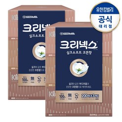 크리넥스 디럭스 코튼향 천연펄프 각티슈 2겹 200매입, 3개입, 2팩