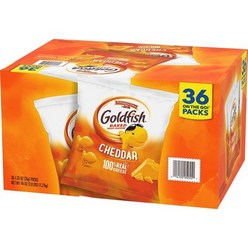 페퍼리지팜 골드 피시 체다 크래커 36개입x35g Pepperidge Farm Goldfish Cheddar Crackers 36ct, 35g, 1개