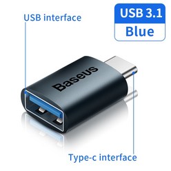 Baseus USB 3.1 OTG 어댑터 Type-C to USB-A USBC Type C 여성용 변환기 Macbook Xiaomi Huawei Samsung 10Gbps, CHINA, 코랄 레드