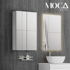 모카바스 전면 거울(여닫이) 누드 라이트 욕실 수납장 (Light) 인테리어 욕실장 화장실 수건장 거울 선반 교체, 누드 욕실 수납장 Light (500), 1개, 누드 욕실 수납장 Light (500)