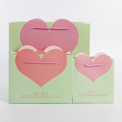 10 팩 러브 하트 인쇄 웨딩 파티 호의 가방 게스트 선물 포장 발렌타인 데이 크래프트 종이 가방 도매 쇼핑백, 녹색