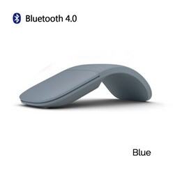 블루투스 1600 무선 마우스 접이식 아크 터치 서페이스 노트북 오피스 용 음소거 4, 03 Blue, 한개옵션1