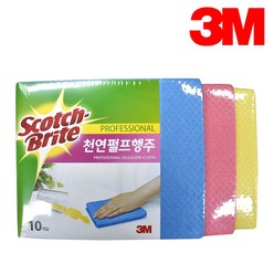 3M 스카치브라이트 천연펄프행주(10입), 핑크, 1개