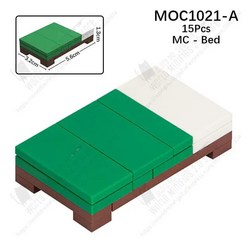 호환 레고 마인크래프트 엔더드래곤 워든가구 시리즈 MOC 싱글 침대 빌딩 블록 마이 월드 게임 크리에이티, 01 MOC1021-A