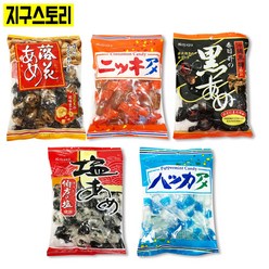 카스가이 일본 사탕 5종(소금+박하+땅콩+계피+흑), 1세트