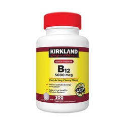 Kirkland Signature B-12 비타민 B12 5000 mcg 300정, 1병