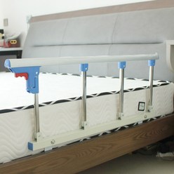 (낙상방지 가드)낙상 울타리 어린이 난간 유아 안전 가드 범퍼 방지 팬스 노인 침대 안전바, 블루 기본형 4단 95cm (높이 35cm)
