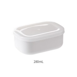 가정용 식품 신선 보관 수납함 주방 방진 방습 플라스틱 밀폐함 냉장고 뚜껑 포함 소포장함, 랩박스(280ml), 흰색, 1개