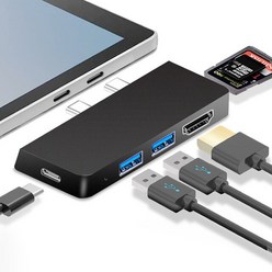 마이크로소프트 서피스 프로 X 8 9 용 USB C 허브 USB 3.0 HDMI TF SD 카드 리더 노트북 도킹 스테이션, 01 B