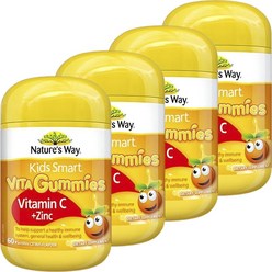 네이쳐스웨이 키즈 스마트 비타 구미스 비타민C + 아연 시트러스맛 패스틸, 60개입, 4개