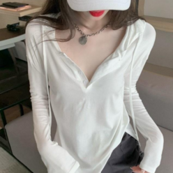 [루디아스러버] 여성 루즈핏 긴팔 후드 티셔츠