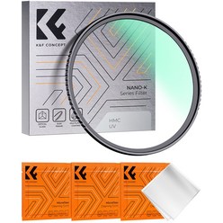 K&F CONCEPT 슬림 MCUV 카메라 필터 + 3피스 청소용 천, 82mm, 82mm