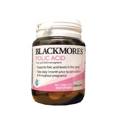 블랙모어스 엽산 90정 [BLACKMORES] Folic Acid 500mcg (90 Tablets), 1개